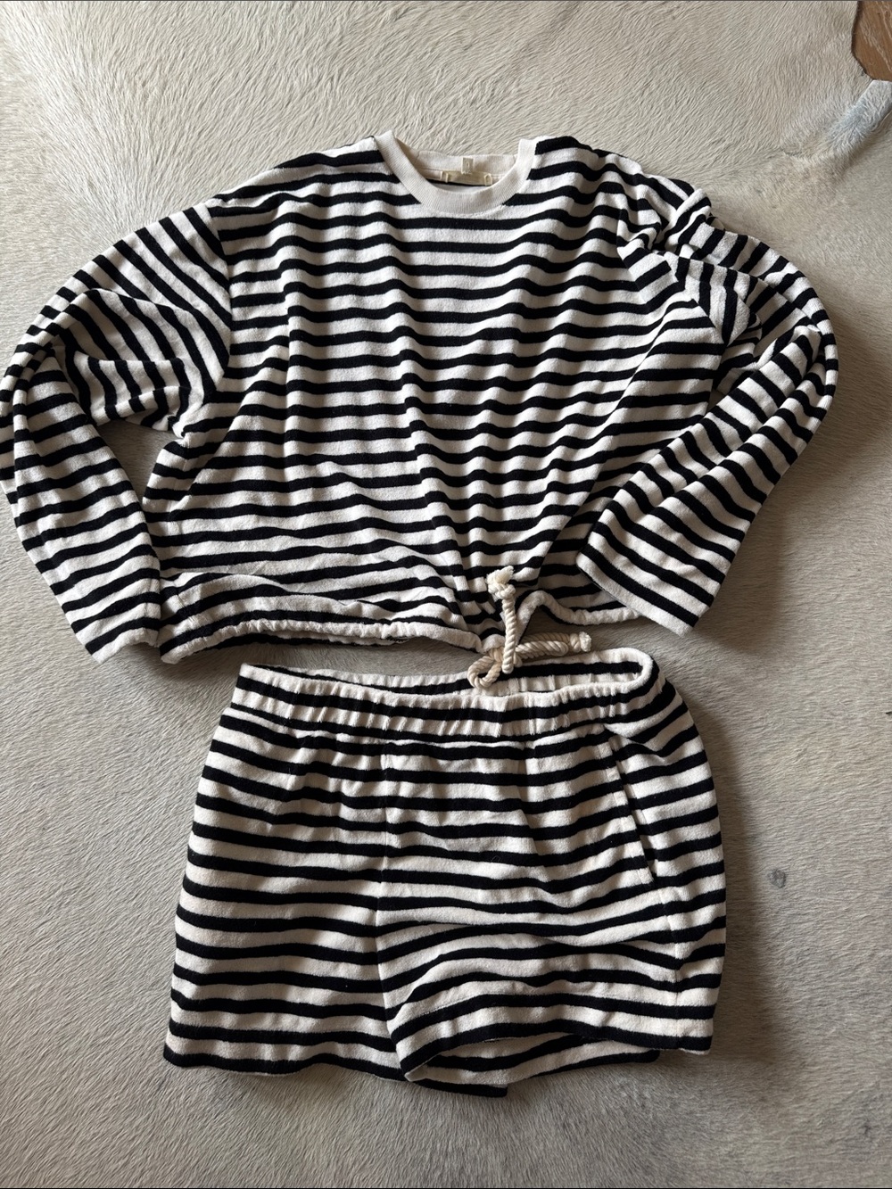NEVER WORN! Madewell Black and White Striped Women's Pajama Set